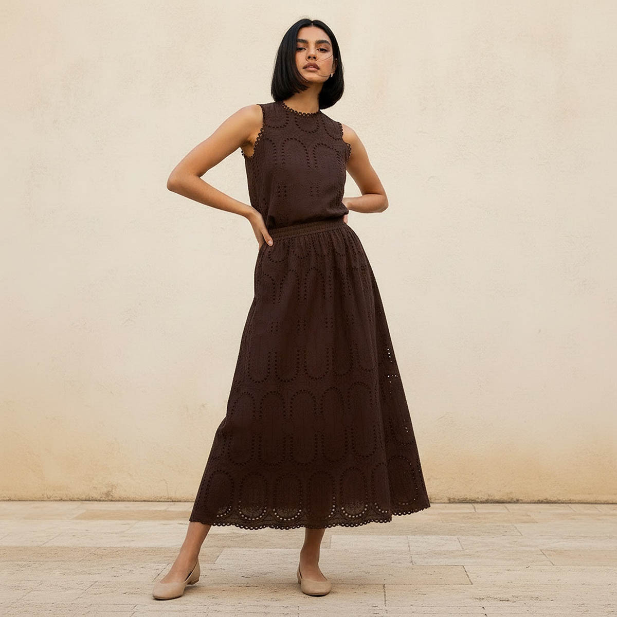 تنورة إيه لاين قطن ماكسي بتطريز شيفلي-women-clothing-bottoms-skirts-image-14