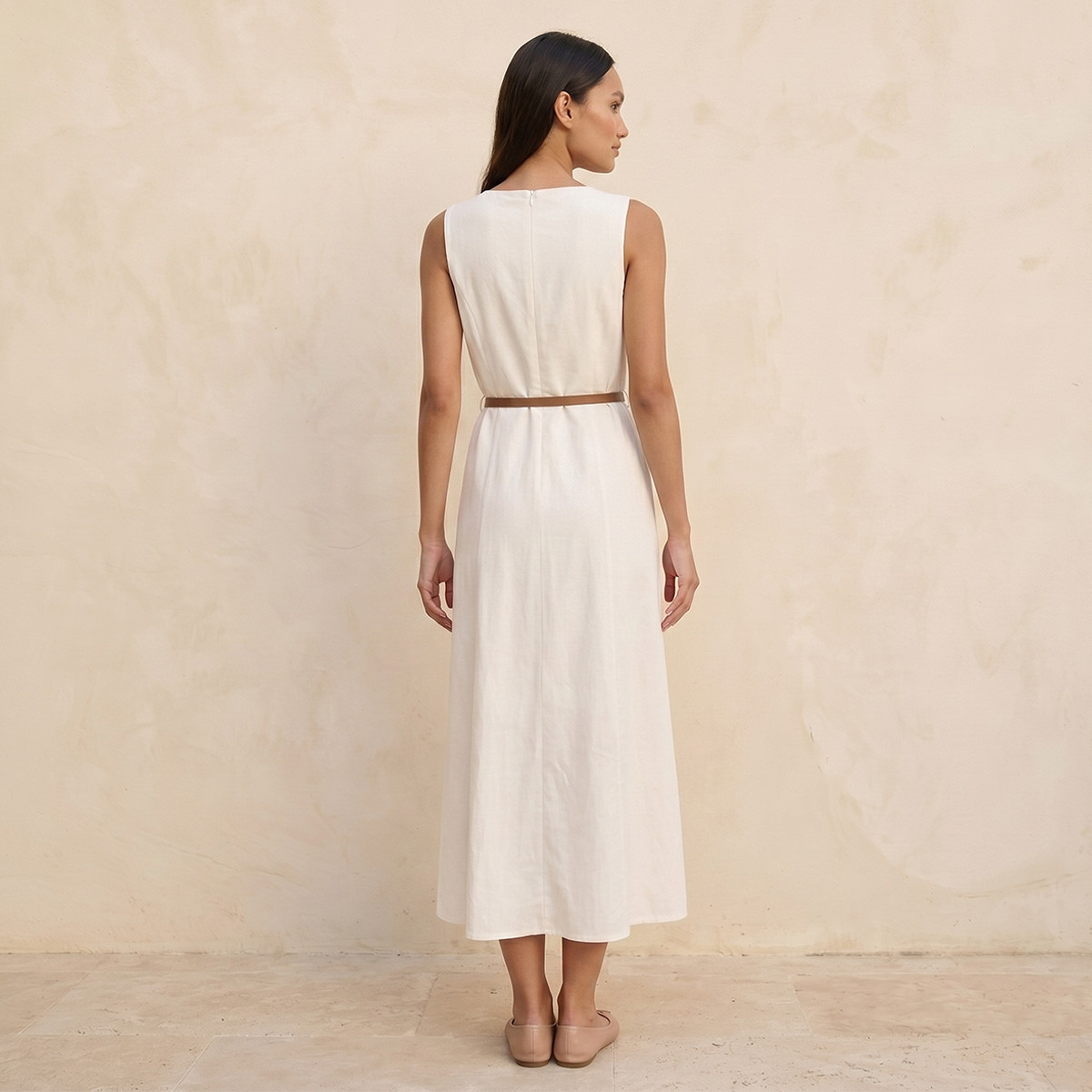 فستان ميدي إيه لاين بتفاصيل زر من سبلاش يوث-women-clothing-dresses-image-4