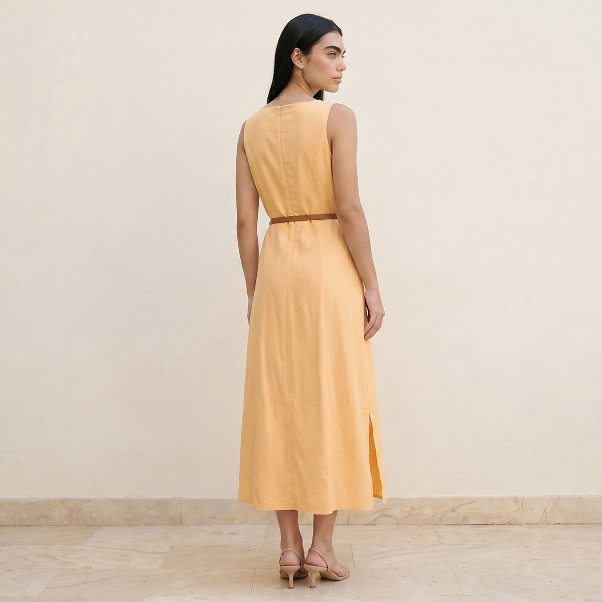 فستان ميدي إيه لاين بتفاصيل زر من سبلاش يوث-women-clothing-dresses-image-4