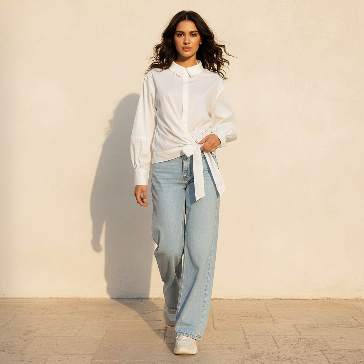 Splash Youth Shirt with Tie Detail-women-clothing-shirtsandblouses-shirts-image-3
