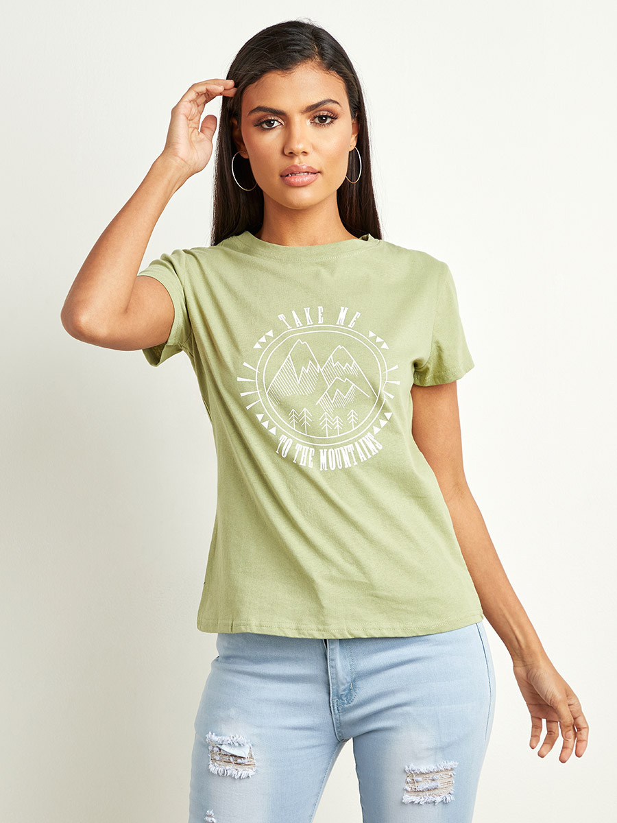 Styli Mountain Graphic Printed Regular Fit T-shirt-women-clothing-tshirts-image-2