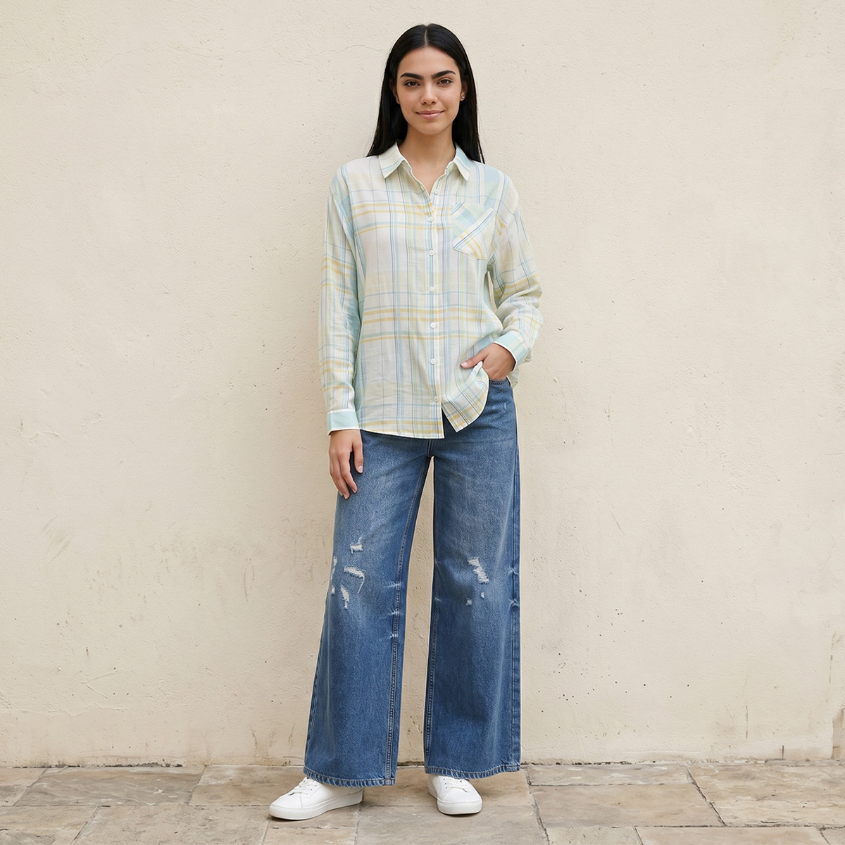 قميص كاروهات من سبلاش يوث-women-clothing-shirtsandblouses-blouses-image-3