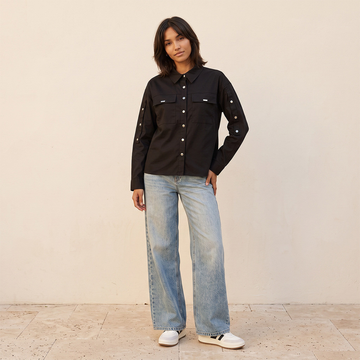 Splash Youth Shirt with Flap Pockets-women-clothing-shirtsandblouses-shirts-image-3