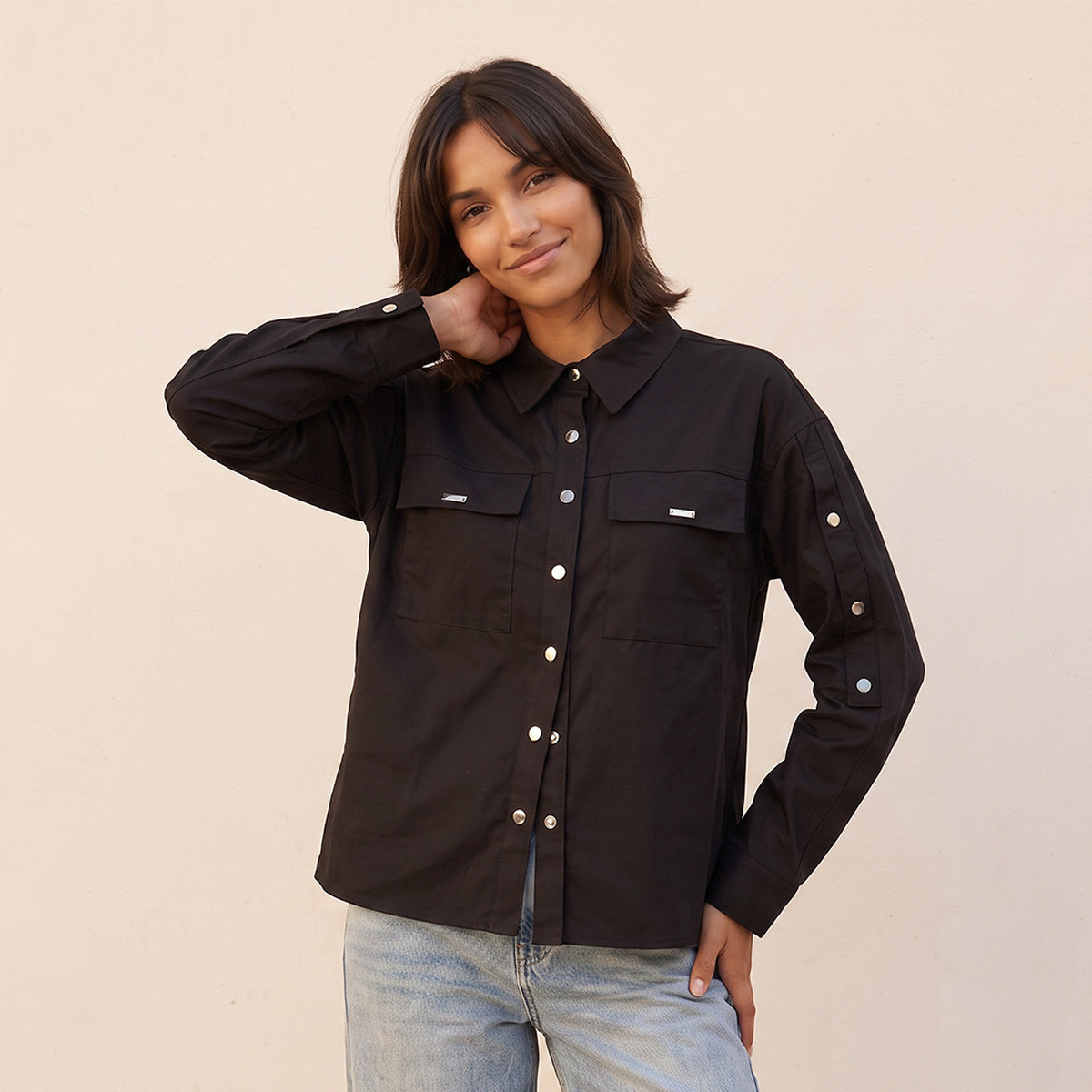 Splash Youth Shirt with Flap Pockets-women-clothing-shirtsandblouses-shirts-image-7