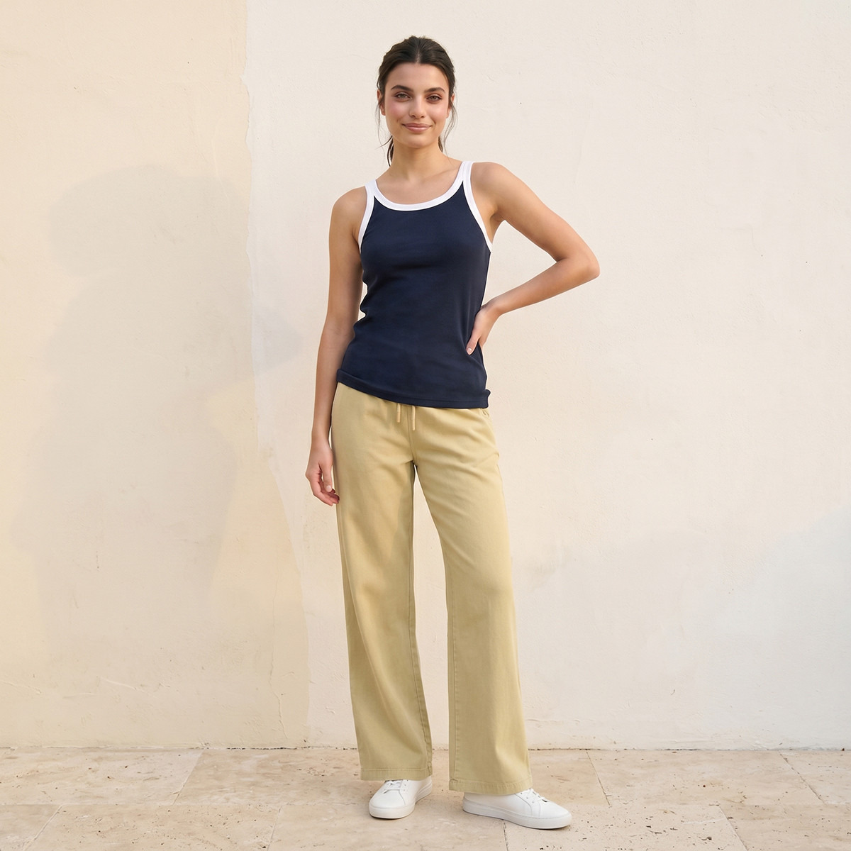 بلوزة تانك مضلعة بقصّة سليم من سبلاش يوث-women-clothing-tshirts-image-3