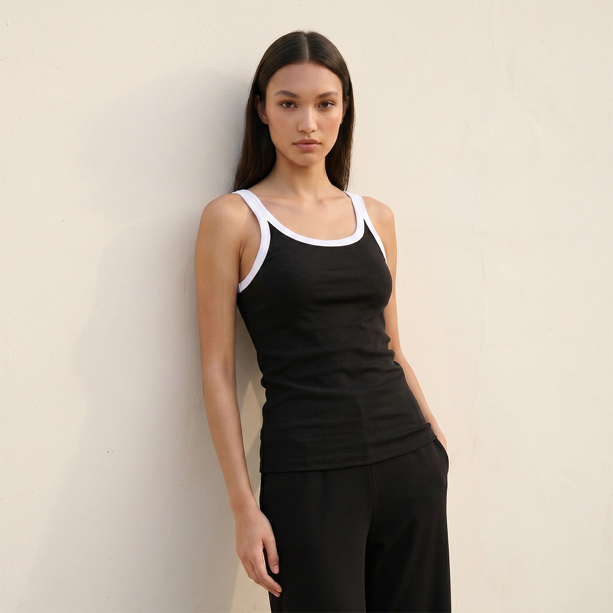 Splash Youth Slim Fit Tank Top with Ribbed Texture-women-clothing-tshirts-image-5