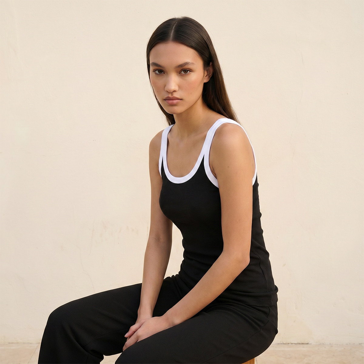 Splash Youth Slim Fit Tank Top with Ribbed Texture-women-clothing-tshirts-image-9