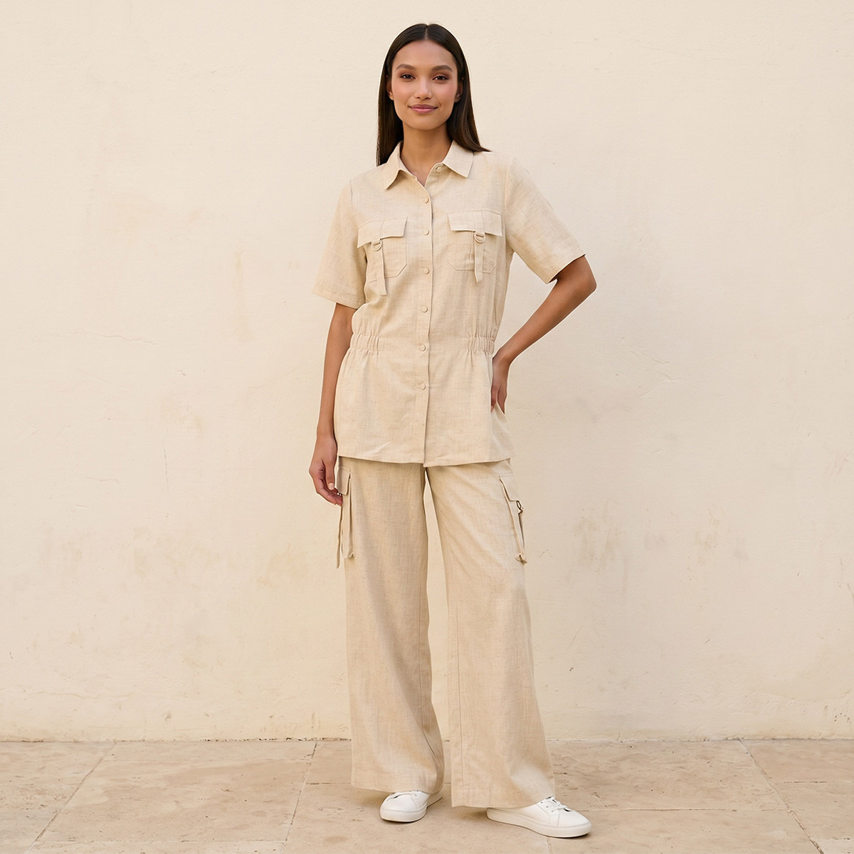 Splash Youth Utility Shirt Elastic Waist-women-clothing-shirtsandblouses-blouses-image-3