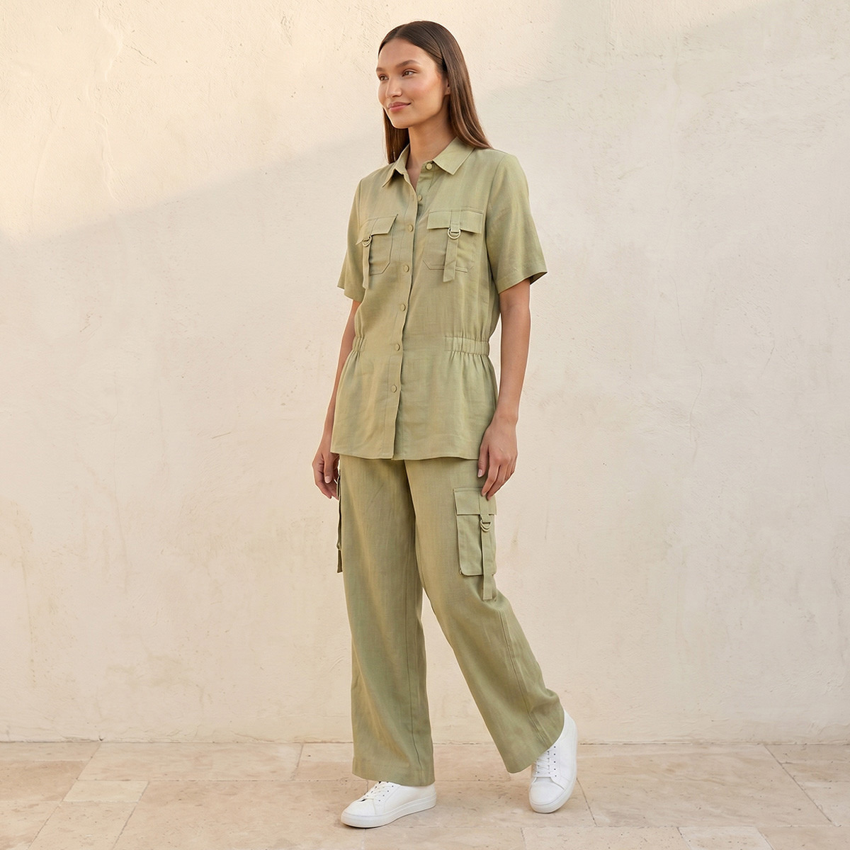قميص شبابي عصري بخصر مطاطي مريح من سبلاش يوث-women-clothing-shirtsandblouses-shirts-image-3