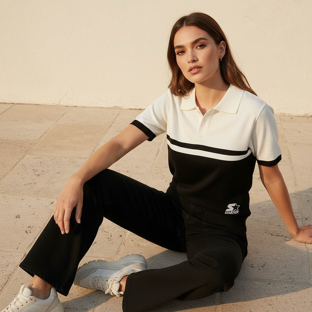 Starter Logo Colourblock Polo T-shirt-women-clothing-tshirts-image-7
