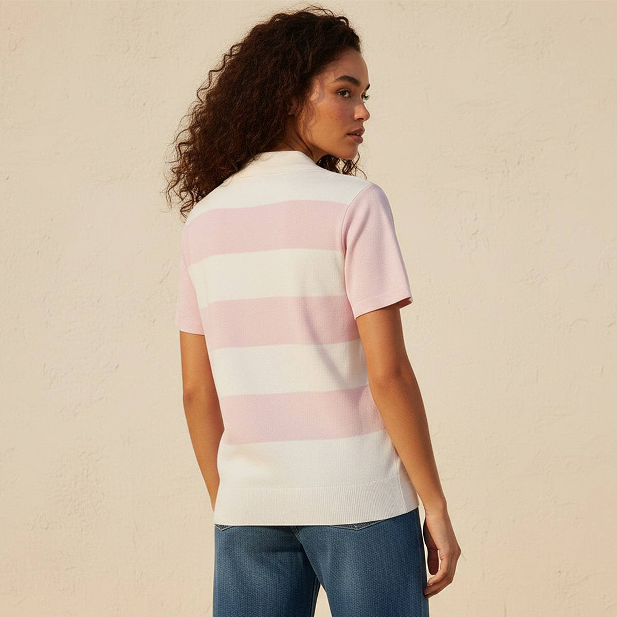 تيشيرت بولو مقلّم من ستارتر-women-clothing-tshirts-image-5