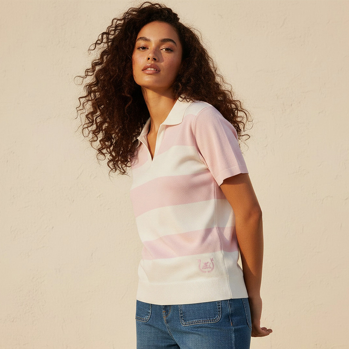 تيشيرت بولو مقلّم من ستارتر-women-clothing-tshirts-image-6