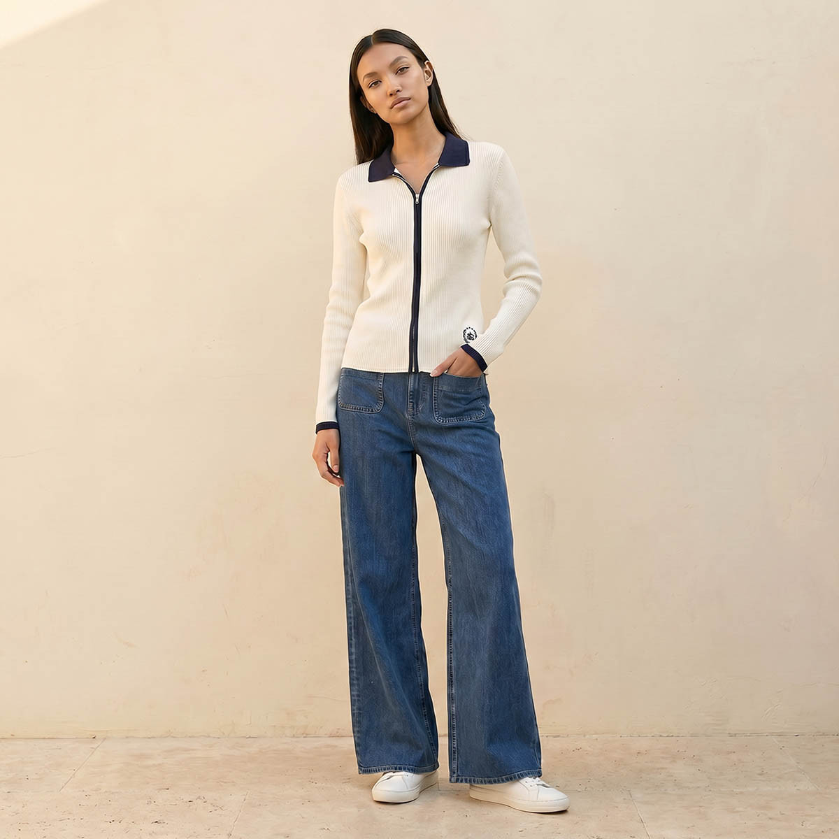 Splash Youth Top with Zip Closure-women-clothing-shirtsandblouses-blouses-image-3