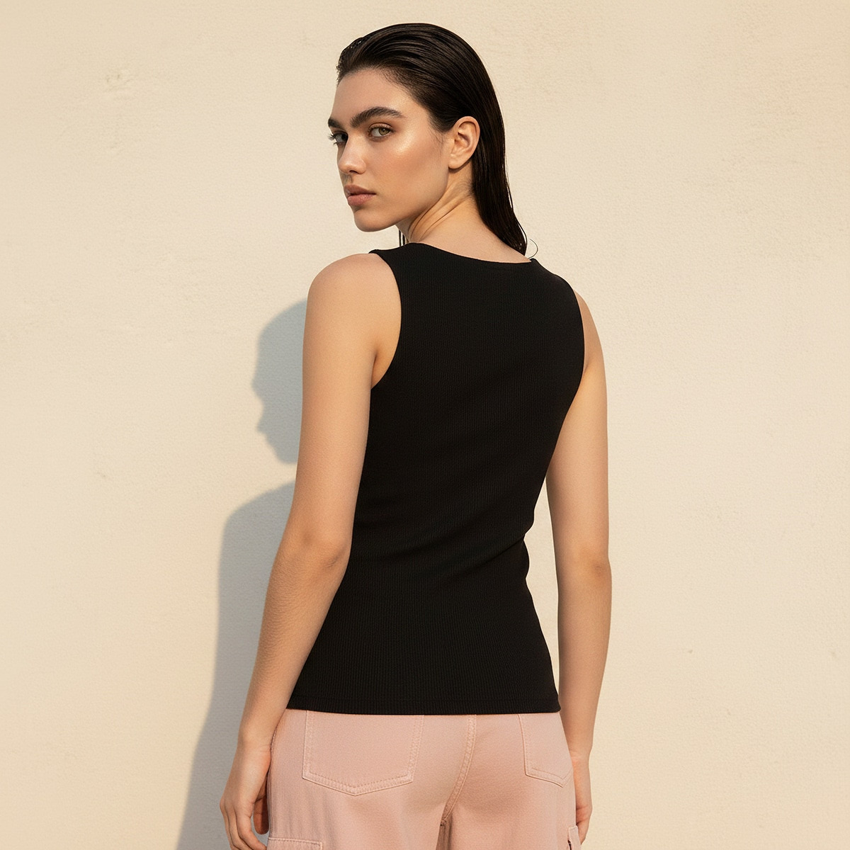 Splash Youth Slim Fit Top Ribbed Texture-women-clothing-tshirts-image-4