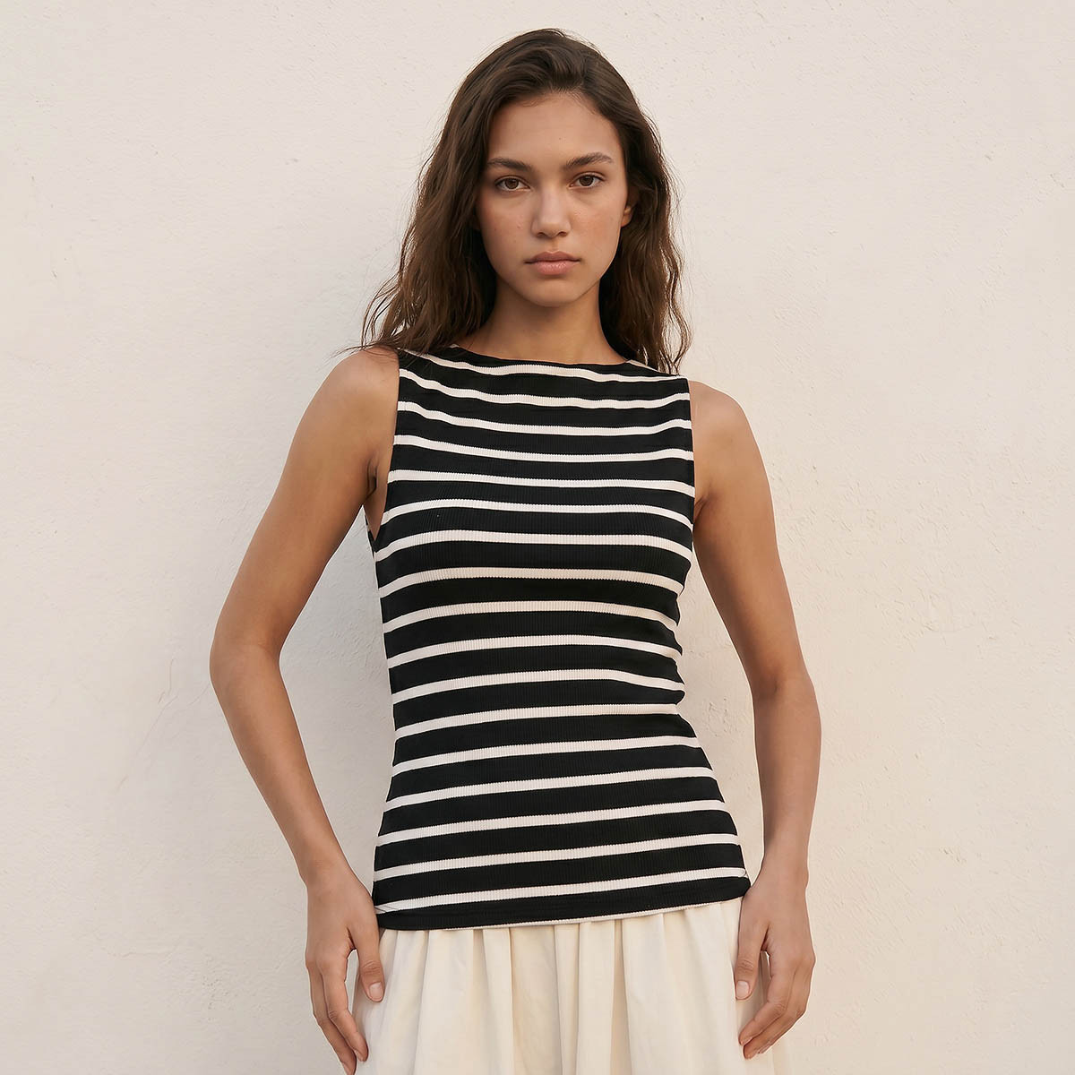Splash Youth Slim Fit Top Ribbed Texture-women-clothing-tshirts-image-1