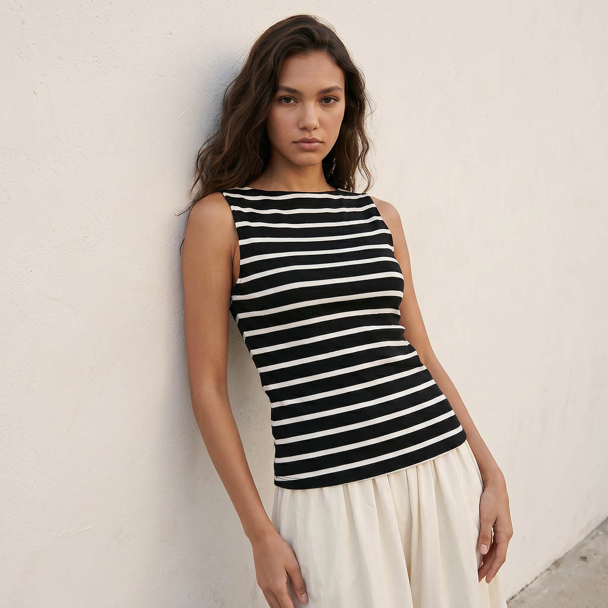Splash Youth Slim Fit Top Ribbed Texture-women-clothing-tshirts-image-6