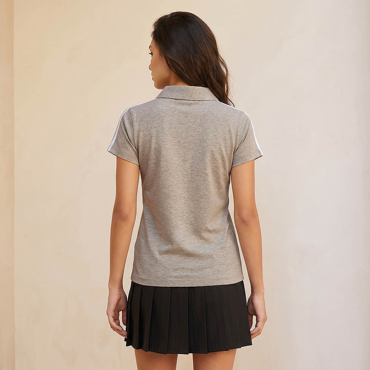 Splash Youth Slim Fit Polo T-shirt with Stripe Trim-women-clothing-tshirts-image-4