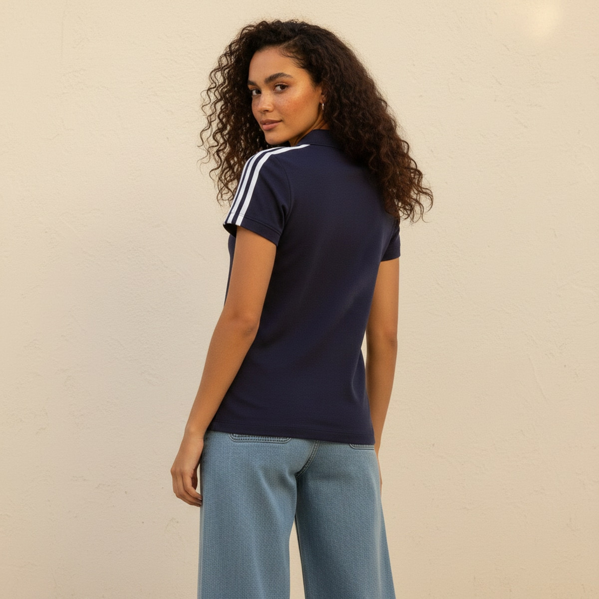 Splash Youth Slim Fit Polo T-shirt with Stripe Trim-women-clothing-tshirts-image-4