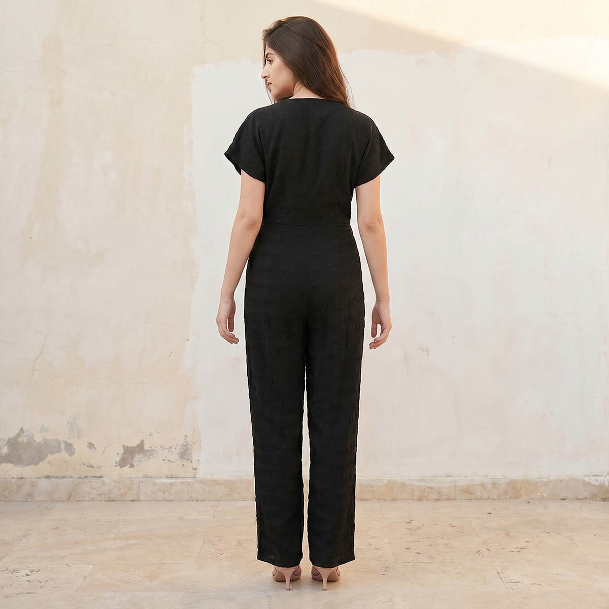 Splash Youth Textured Wrap Jumpsuit with Tie-Up Belt-women-clothing-jumpsuits-image-2