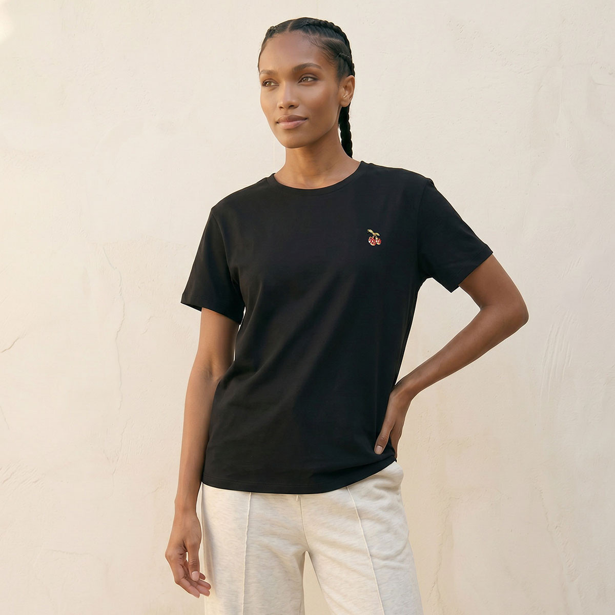 Splash Youth T-shirt with Brooch Applique-women-clothing-tshirts-image-1