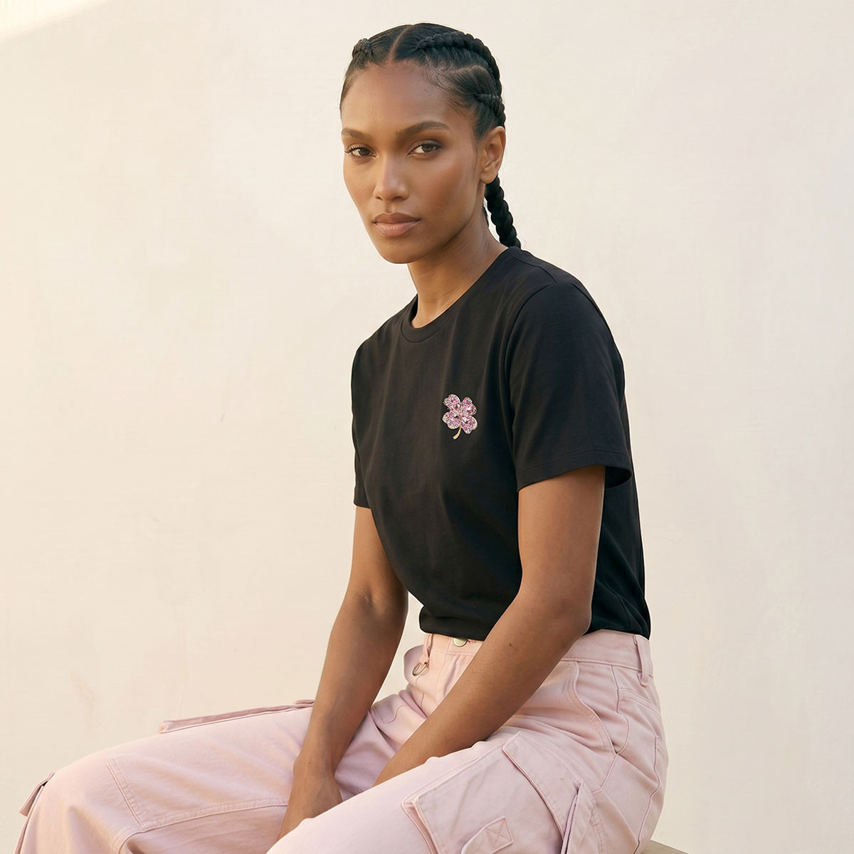Splash Youth T-shirt with Brooch Applique-women-clothing-tshirts-image-5