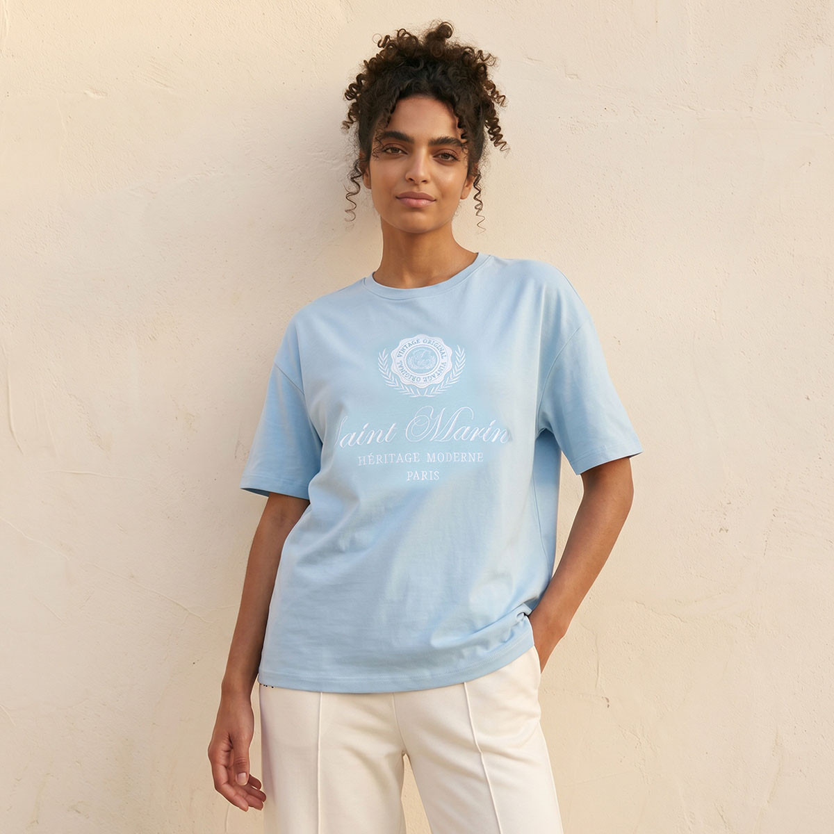 Splash Youth Relaxed Modal T-shirt with Embroidery-women-clothing-tshirts-image-1