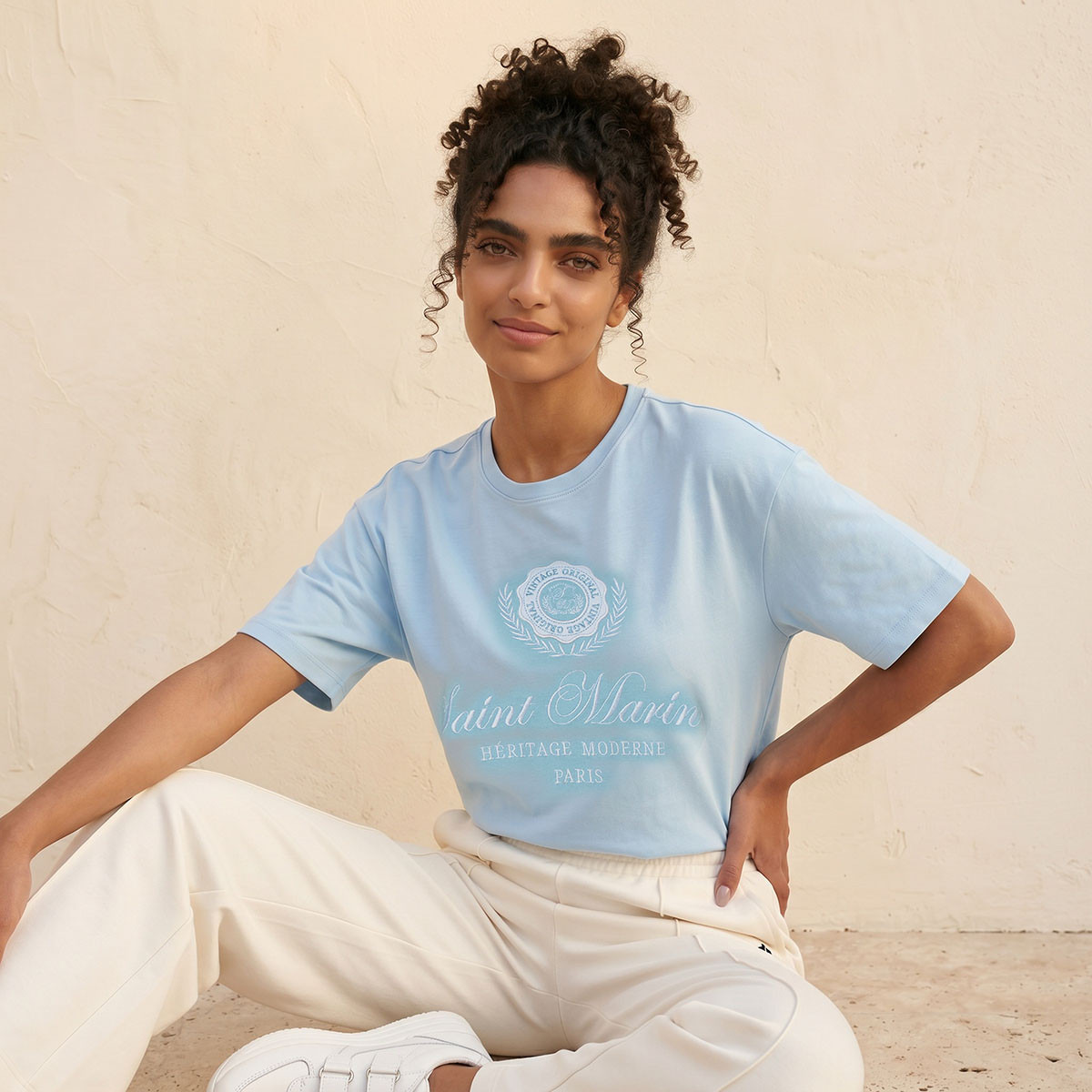 Splash Youth Relaxed Modal T-shirt with Embroidery-women-clothing-tshirts-image-5