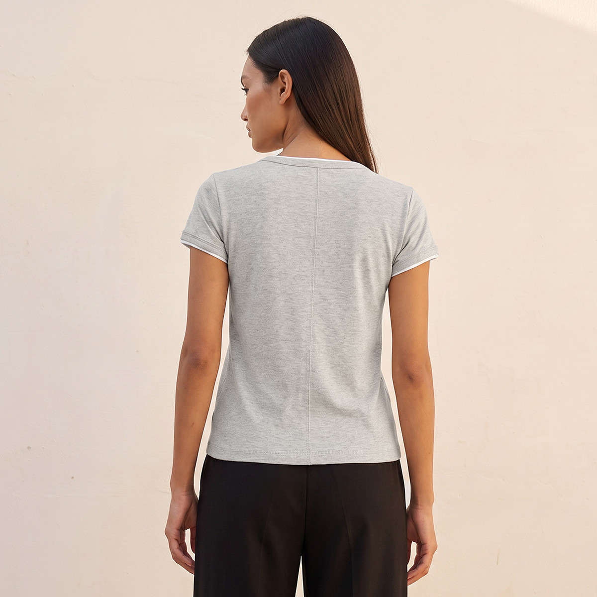 Splash Youth Slim Fit T-shirt with Contrast Trim-women-clothing-tshirts-image-3