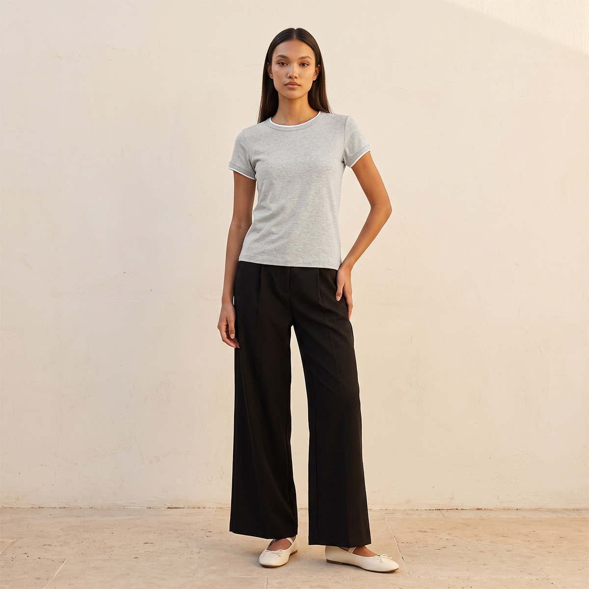 Splash Youth Slim Fit T-shirt with Contrast Trim-women-clothing-tshirts-image-4