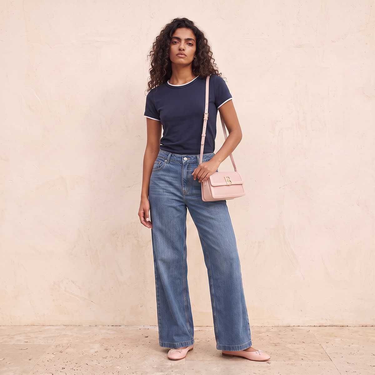 تيشيرت بقصة سليم وحواف متباينة من سبلاش يوث-women-clothing-tshirts-image-2