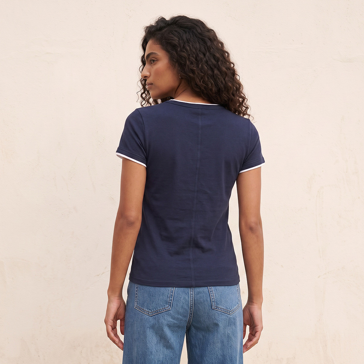 Splash Youth Slim Fit T-shirt with Contrast Trim-women-clothing-tshirts-image-3