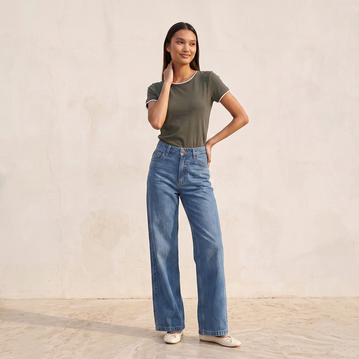 Splash Youth Slim Fit T-shirt with Contrast Trim-women-clothing-tshirts-image-32