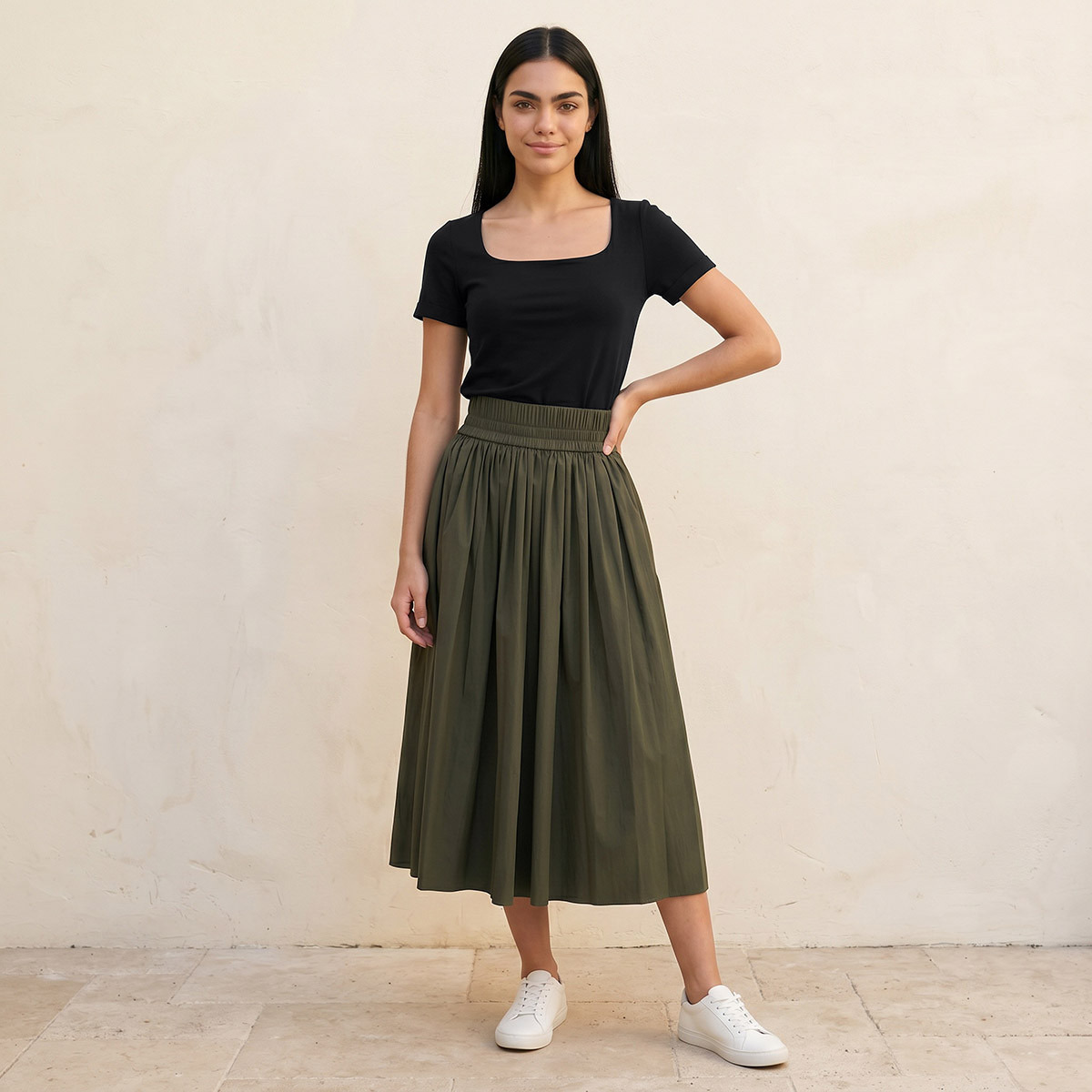 Splash Youth Seamless Fitted T-shirt with Square Neck-women-clothing-tshirts-image-3