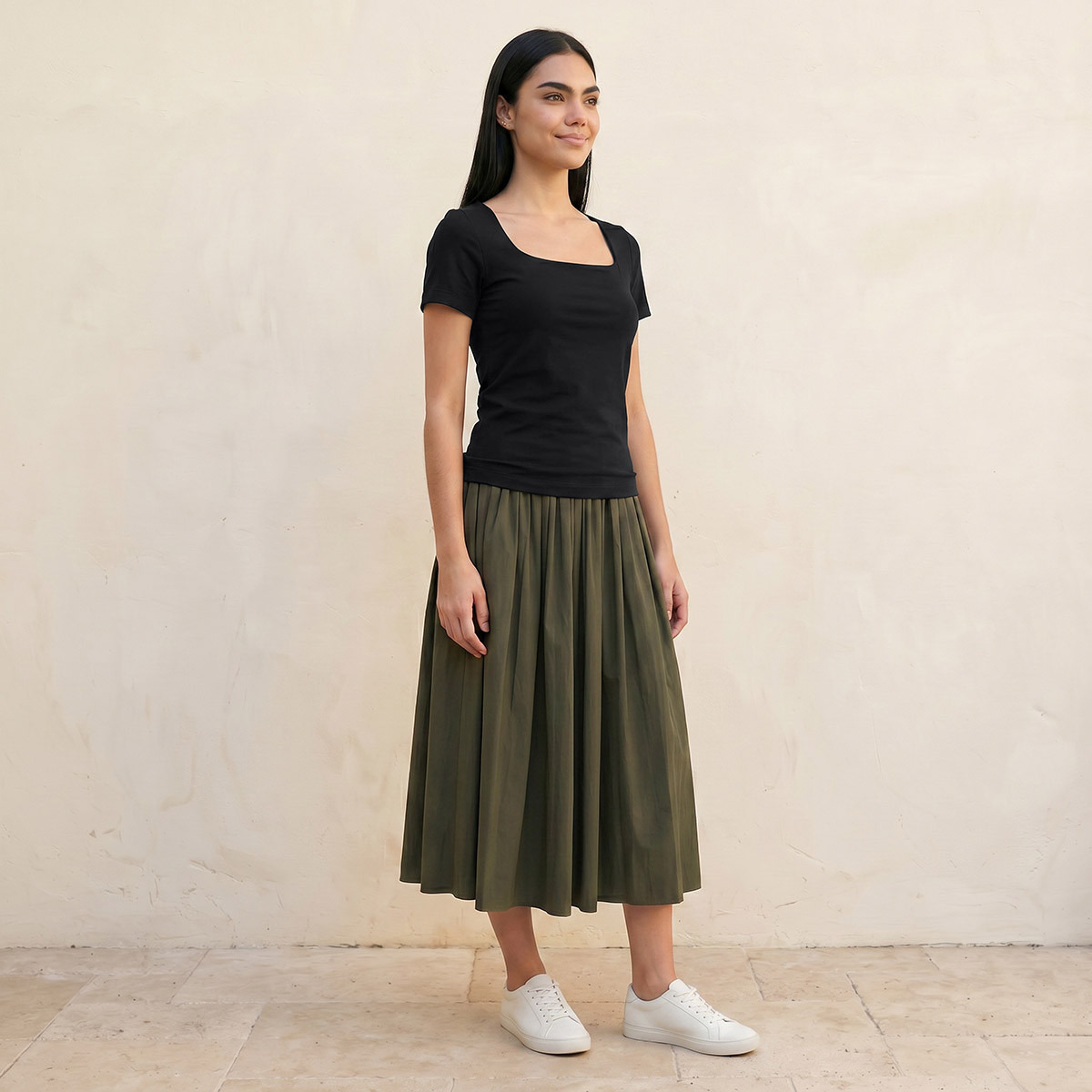 Splash Youth Seamless Fitted T-shirt with Square Neck-women-clothing-tshirts-image-5