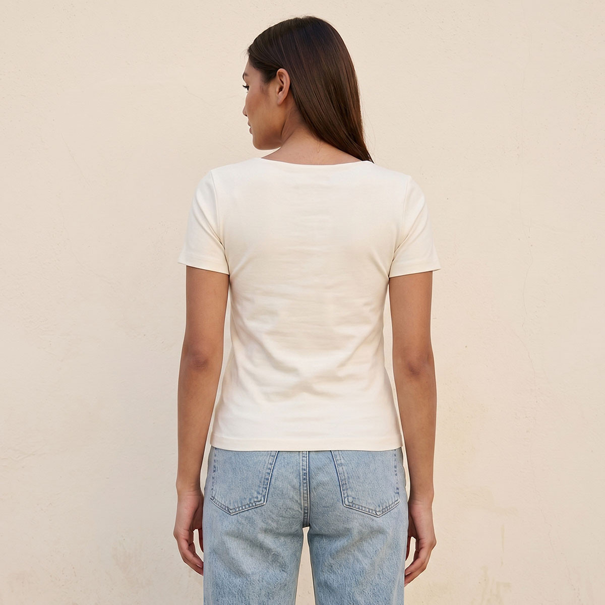 Splash Youth Seamless Fitted T-shirt with Square Neck-women-clothing-tshirts-image-4