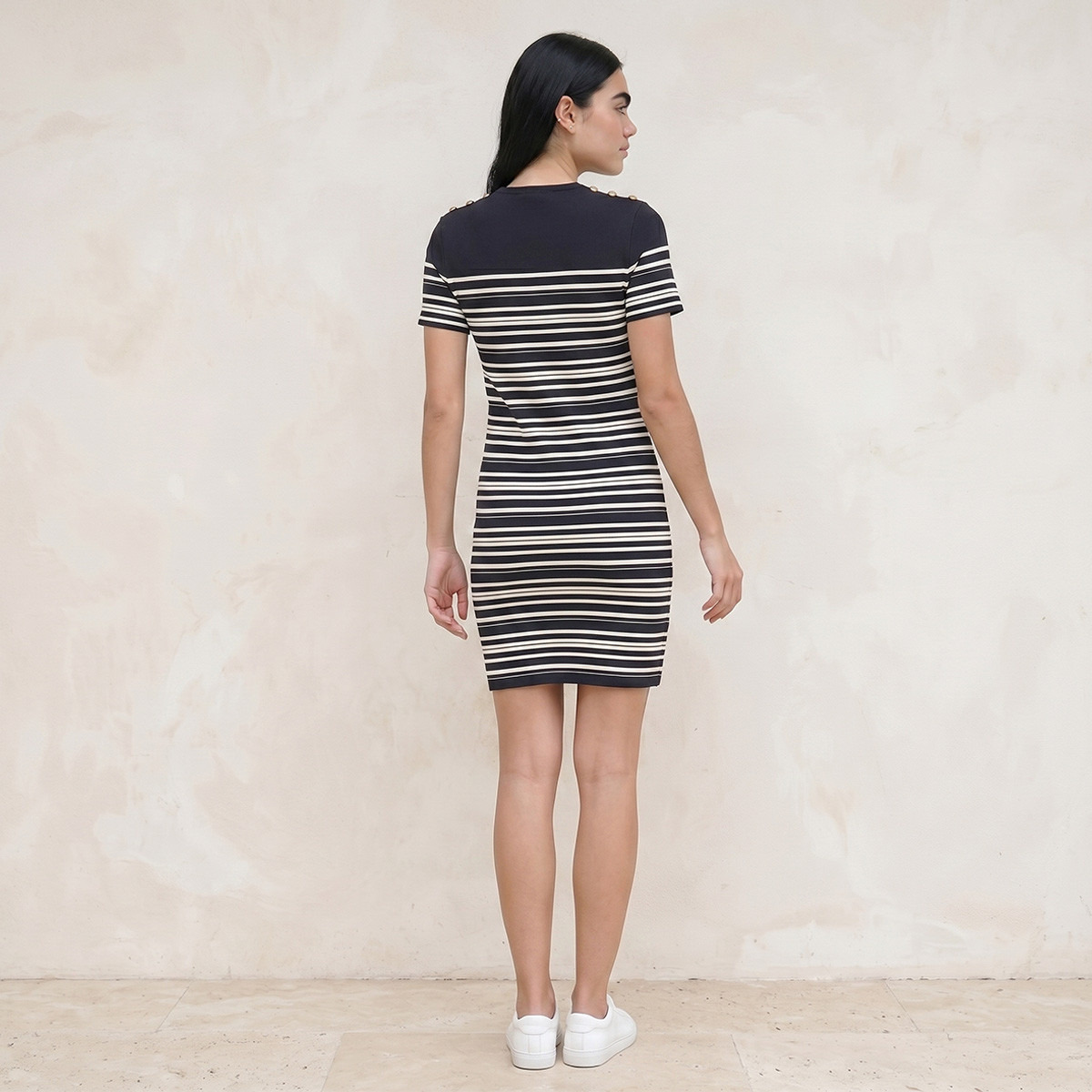 فستان مقلم بياقة مستديرة من سبلاش يوث-women-clothing-dresses-image-4