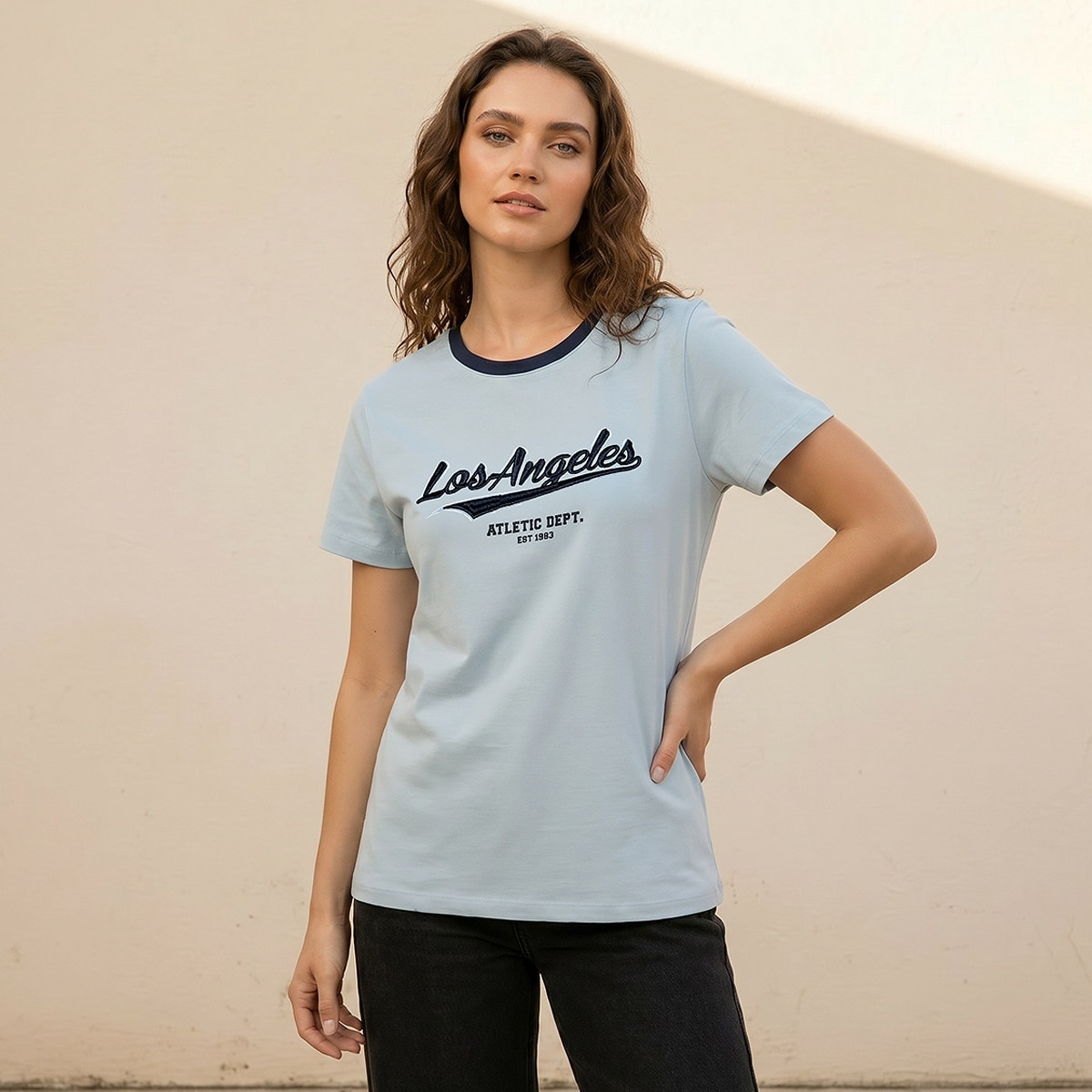 تيشيرت قطن مطرز من سبلاش يوث-women-clothing-tshirts-image-1