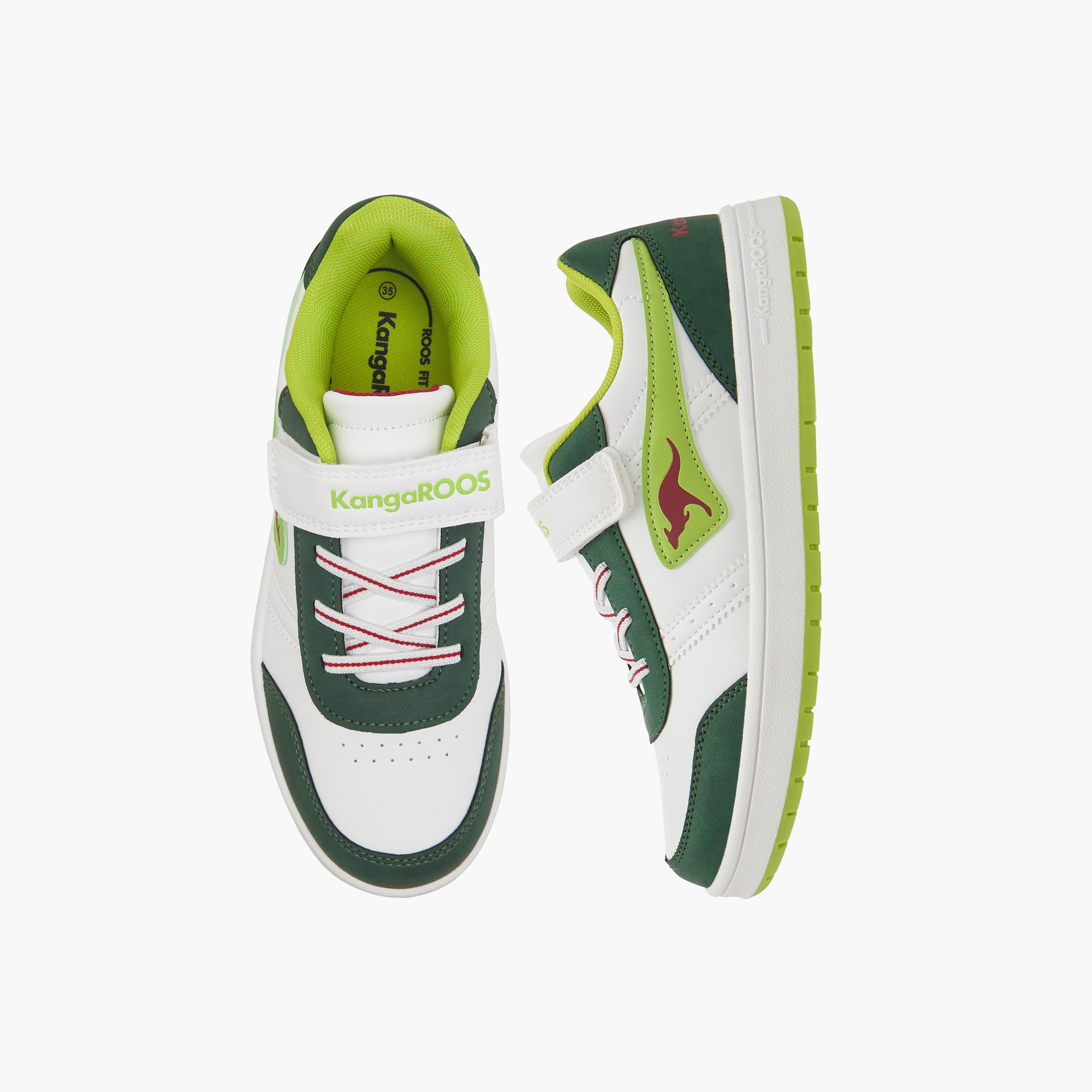 KangaROOS Girls' Logo Detail Sneakers with Hook and Loop Closure-girls-shoes-sneakers-image-1