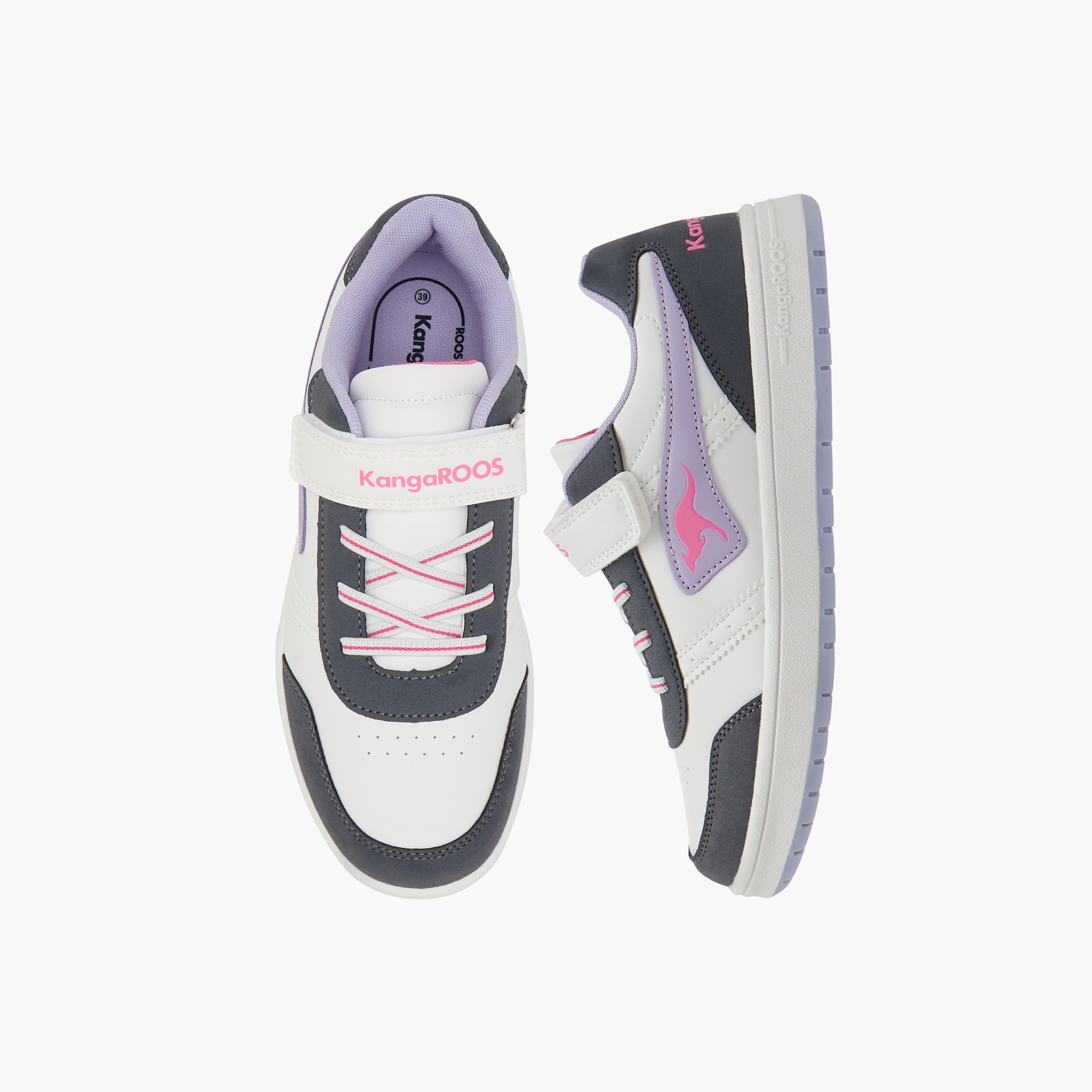 KangaROOS Women's Logo Detail Sneakers with Hook and Loop Closure-women-shoes-sneakers-image-1