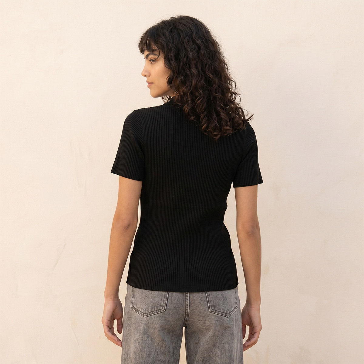 Splash Youth T-shirt with Ribbed Design-women-winterwear-cardigansandjumpers-jumpers-image-4