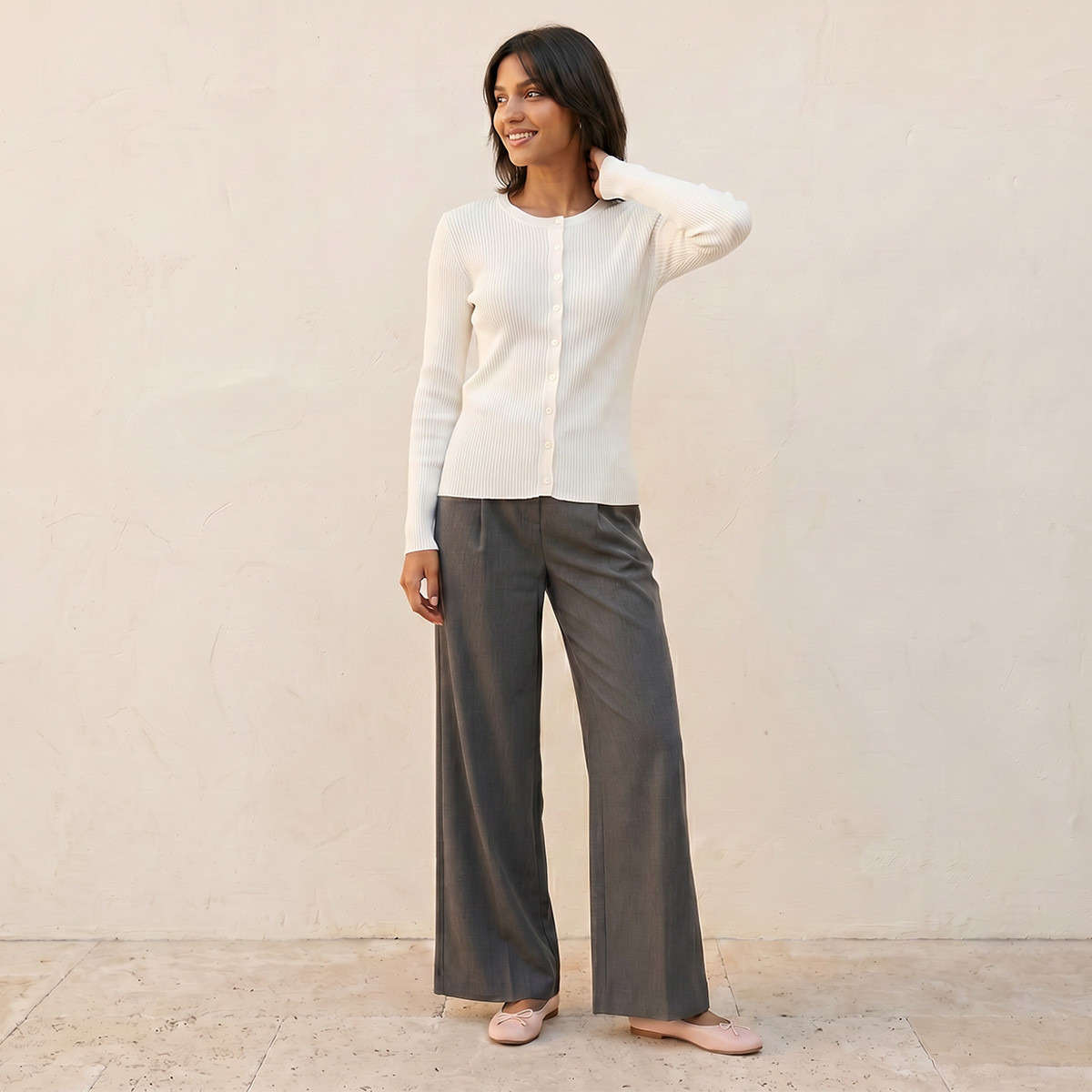 كارديجان بارز الملمس بياقة مستديرة من سبلاش يوث-women-winterwear-cardigansandjumpers-cardigans-image-3