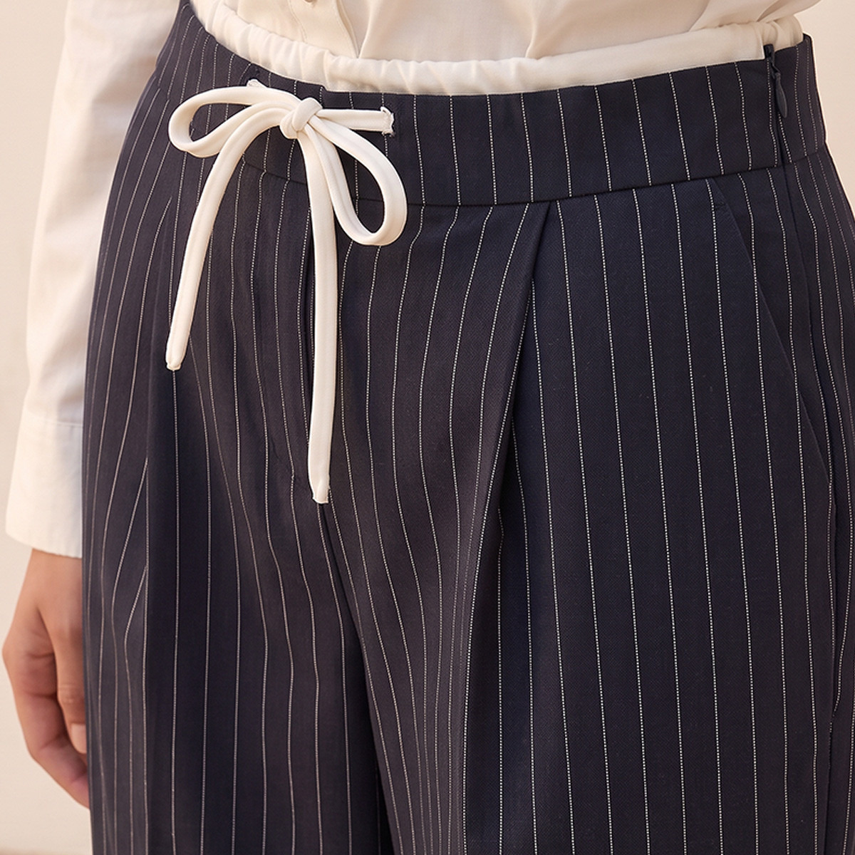 Splash Youth Drawstring Waist Striped Trousers-women-clothing-trousers-image-7