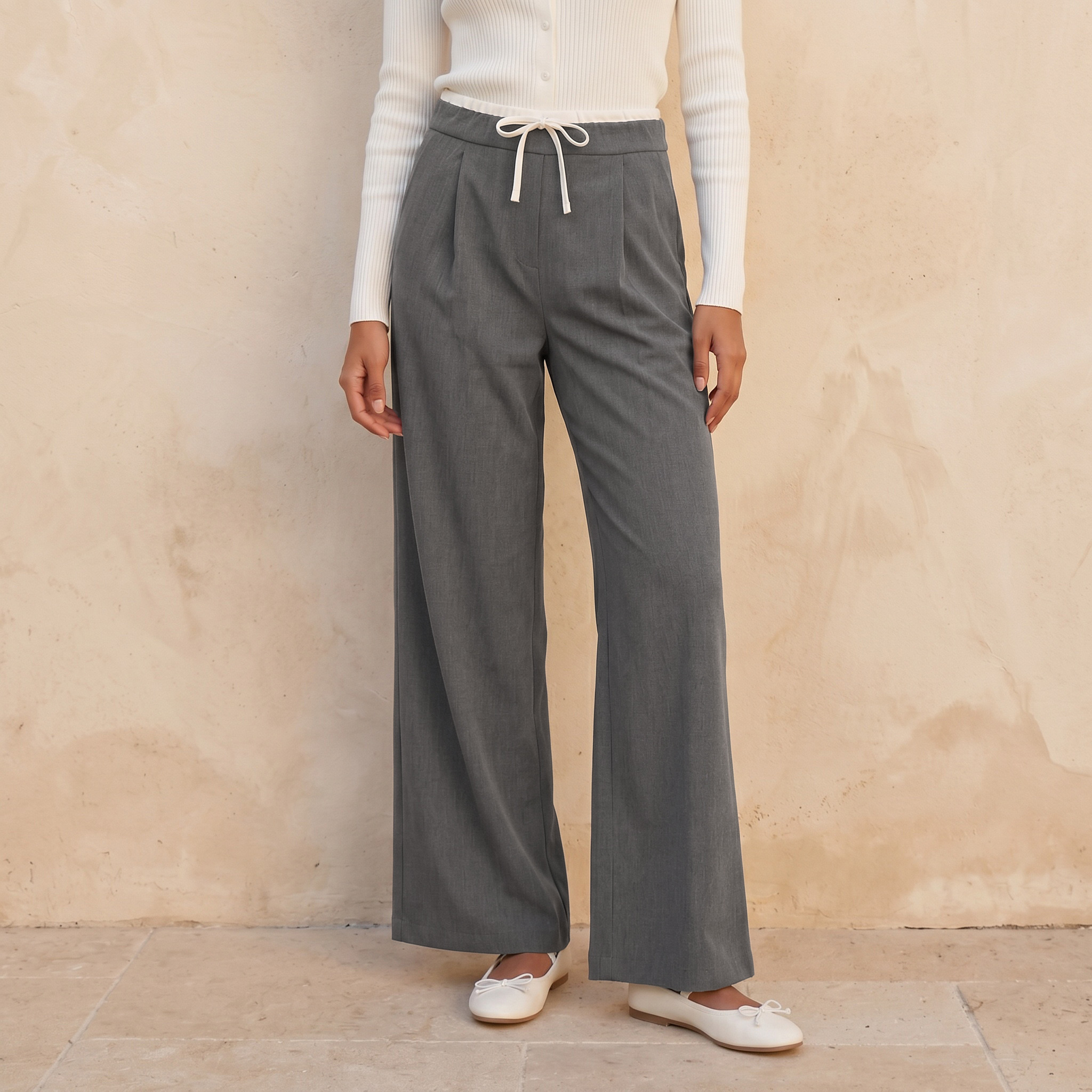 Splash Youth Drawstring Waist Trousers-women-clothing-trousers-image-1