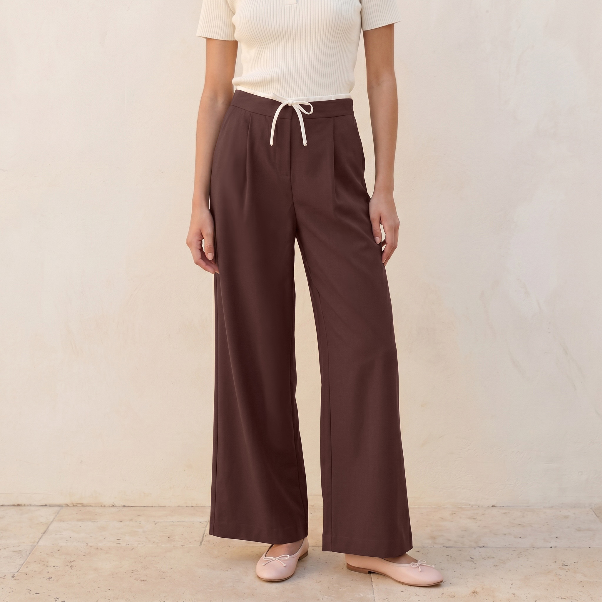 Splash Youth Drawstring Waist Trousers-women-clothing-trousers-image-1
