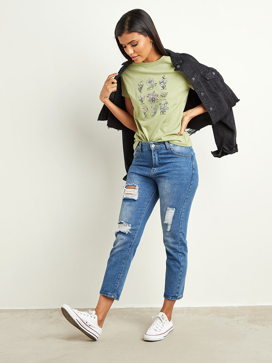 تيشيرت مطبوع بأكمام قصيرة من ستايلي-women-clothing-tshirts-image-3