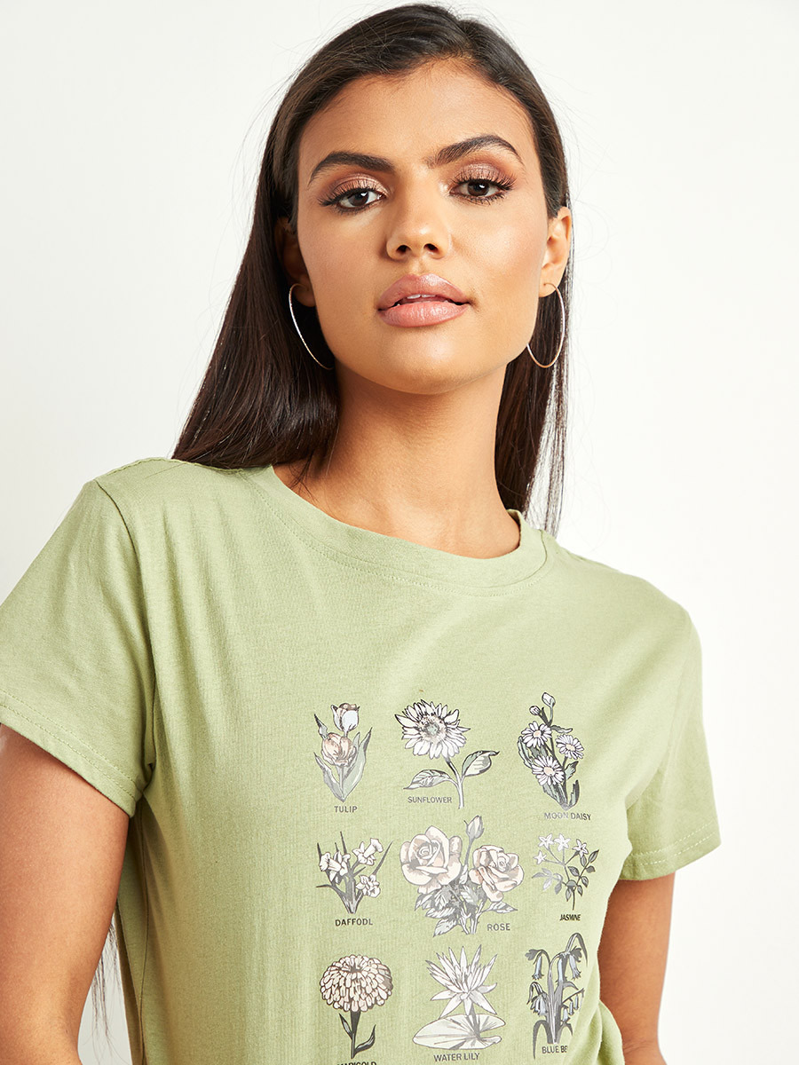 تيشيرت مطبوع بأكمام قصيرة من ستايلي-women-clothing-tshirts-image-4