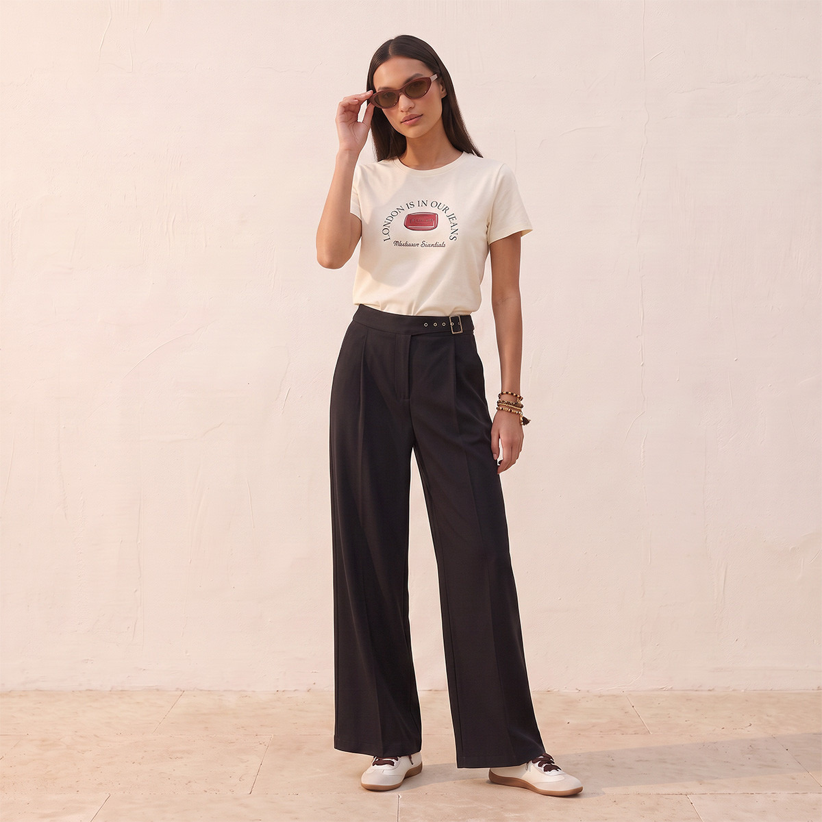 بنطلون بخصر مطاطي من سبلاش يوث-women-clothing-trousers-image-3