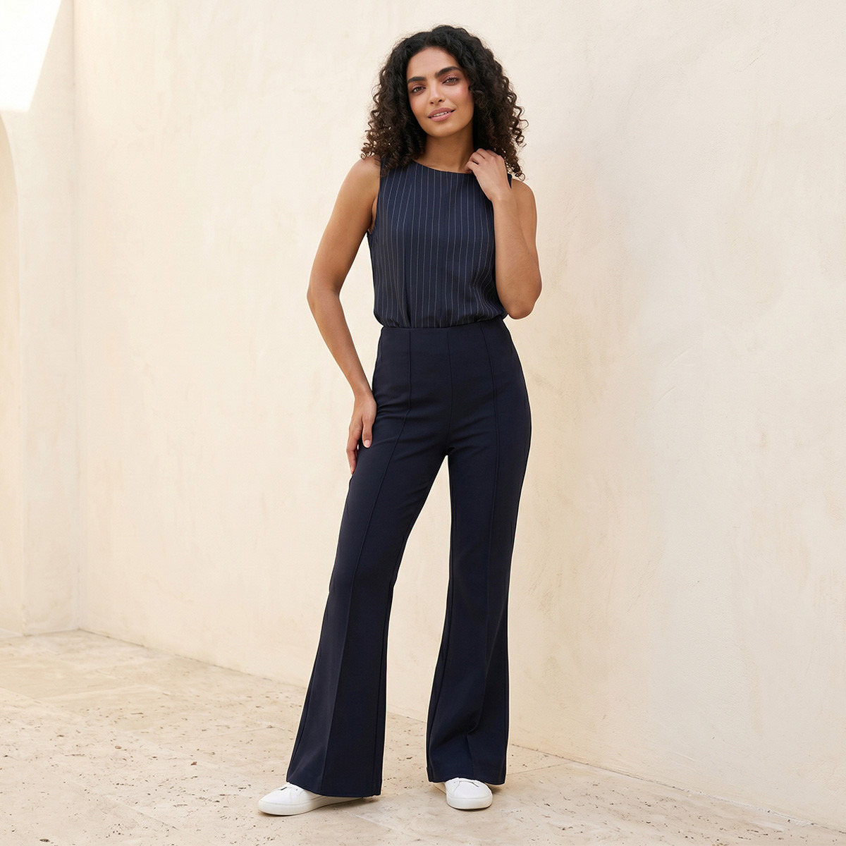 Splash Youth Mid-Rise Pants Flared Hem-women-clothing-trousers-image-3