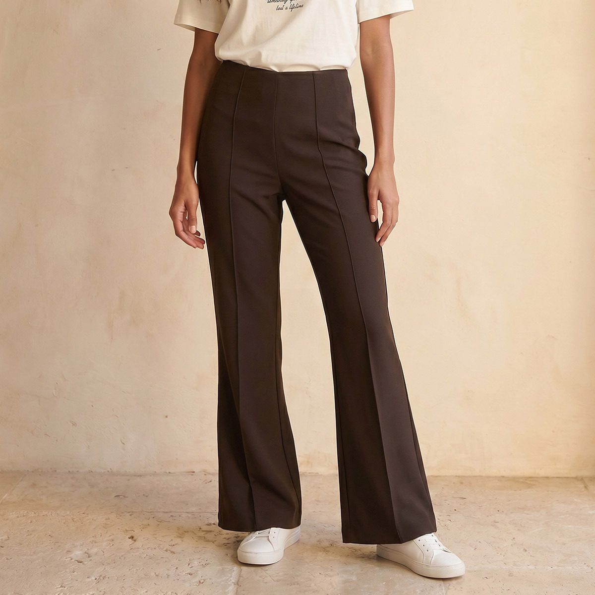 Splash Youth Mid-Rise Pants Flared Hem-women-clothing-trousers-image-1