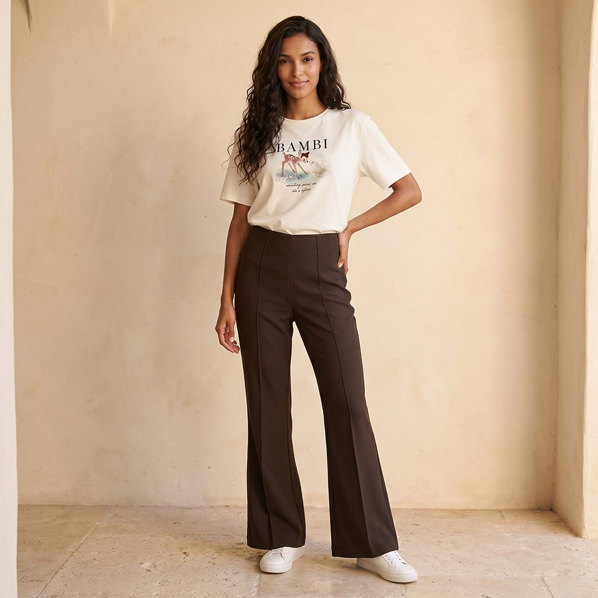 Splash Youth Mid-Rise Pants Flared Hem-women-clothing-trousers-image-3